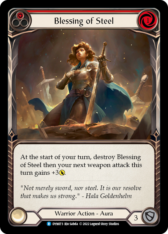 Blessing of Steel (Red) [DYN073] (Dynasty)  Rainbow Foil | Total Play