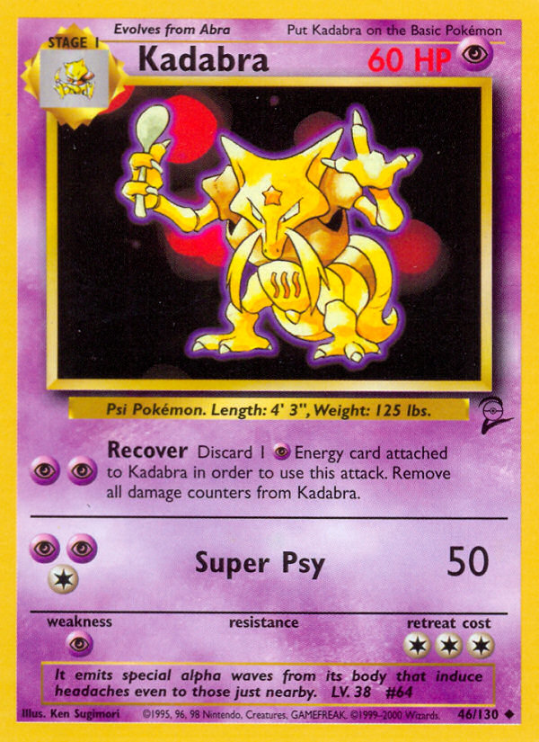 Kadabra (46/130) [Base Set 2] | Total Play