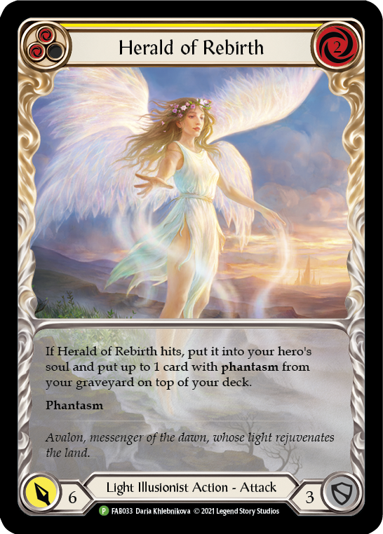 Herald of Rebirth (Yellow) [FAB033] (Promo)  Rainbow Foil | Total Play