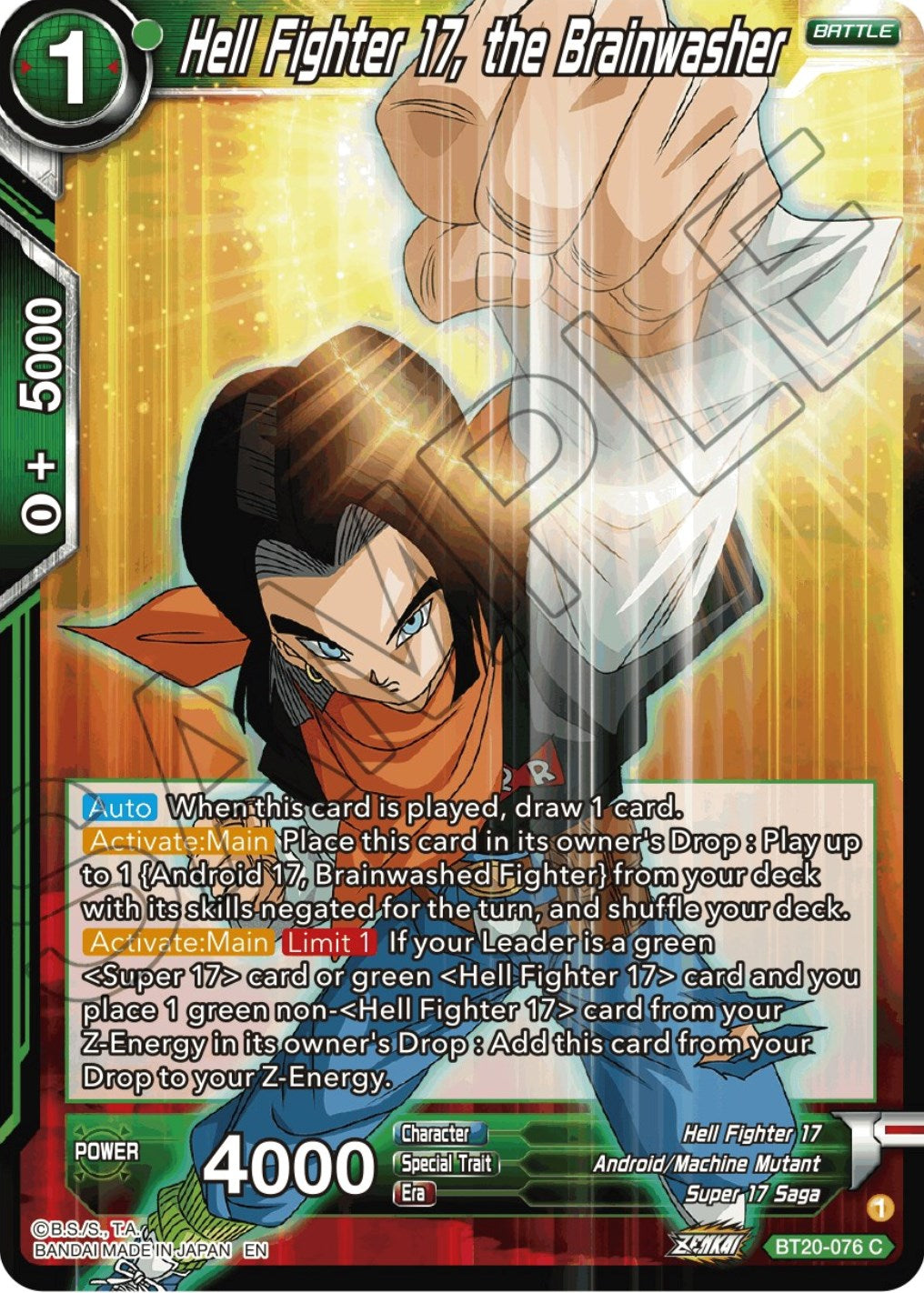 Hell Fighter 17, the Brainwasher (BT20-076) [Power Absorbed] | Total Play
