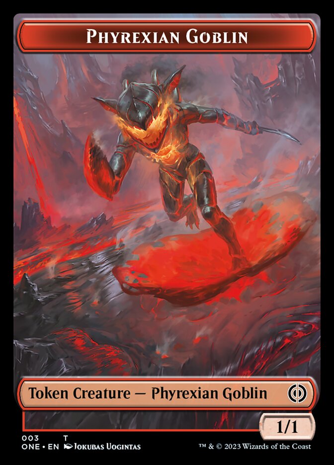 Rebel // Phyrexian Goblin Double-Sided Token [Phyrexia: All Will Be One Tokens] | Total Play