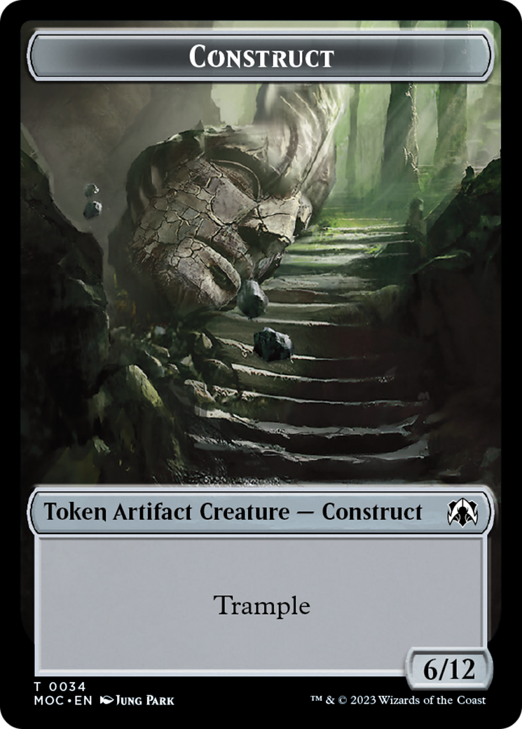 Phyrexian Golem // Construct Double-Sided Token [March of the Machine Commander Tokens] | Total Play