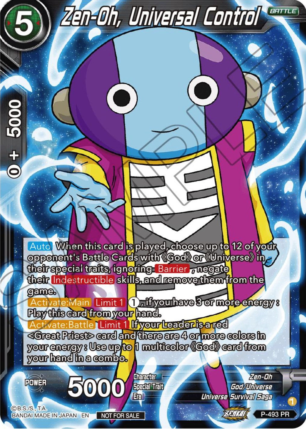 Zen-Oh, Universal Control (Zenkai Series Tournament Pack Vol.3) (P-493) [Tournament Promotion Cards] | Total Play