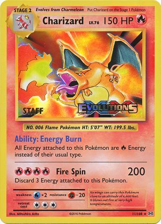 Charizard (11/108) (XY Evolutions Staff Prerelease) [XY: Black Star Promos] | Total Play