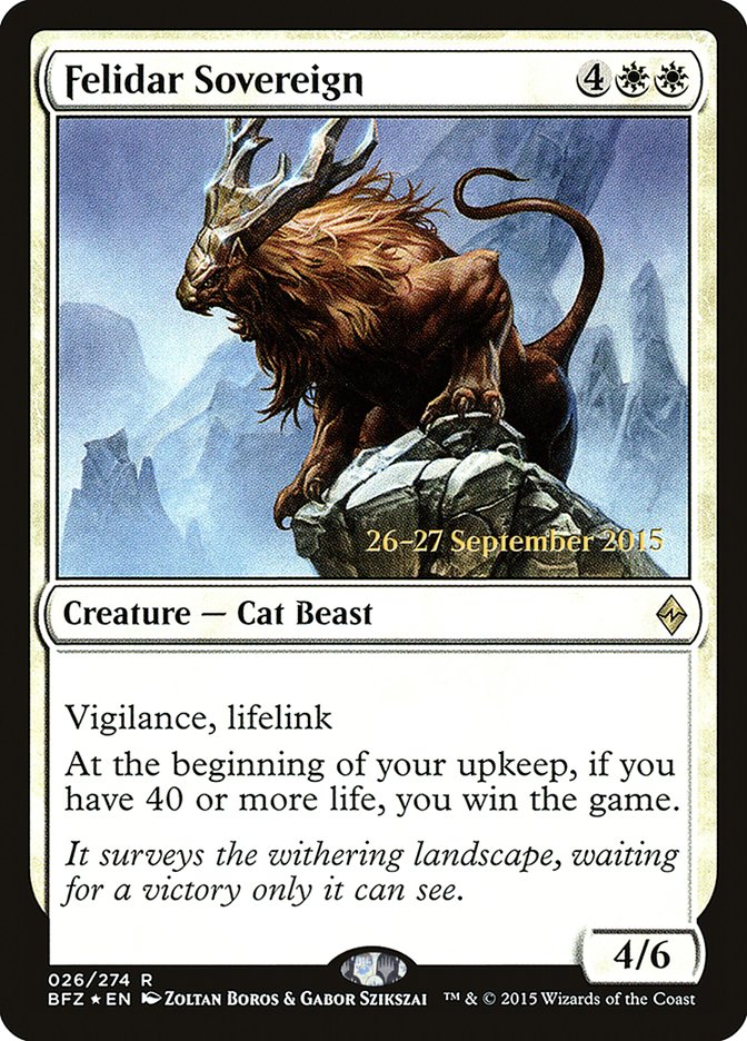 Felidar Sovereign [Battle for Zendikar Prerelease Promos] | Total Play