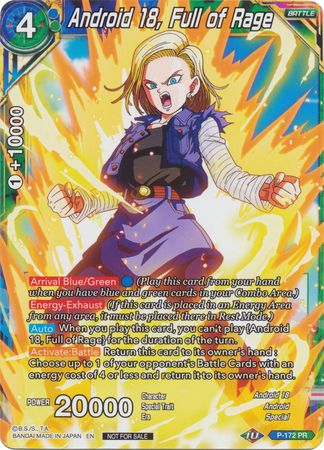 Android 18, Full of Rage (P-172) [Promotion Cards] | Total Play