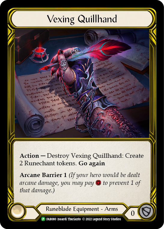 Vexing Quillhand (Golden) [FAB080] (Promo)  Cold Foil | Total Play