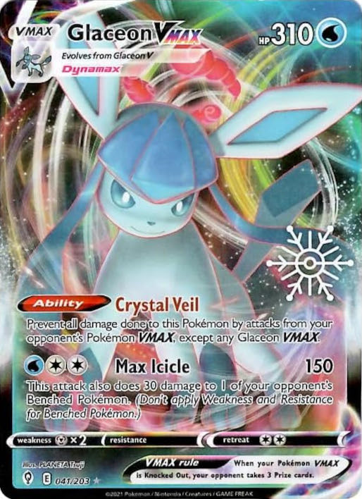 Glaceon VMAX (041/203) (Holiday Calendar) [Sword & Shield: Evolving Skies] | Total Play