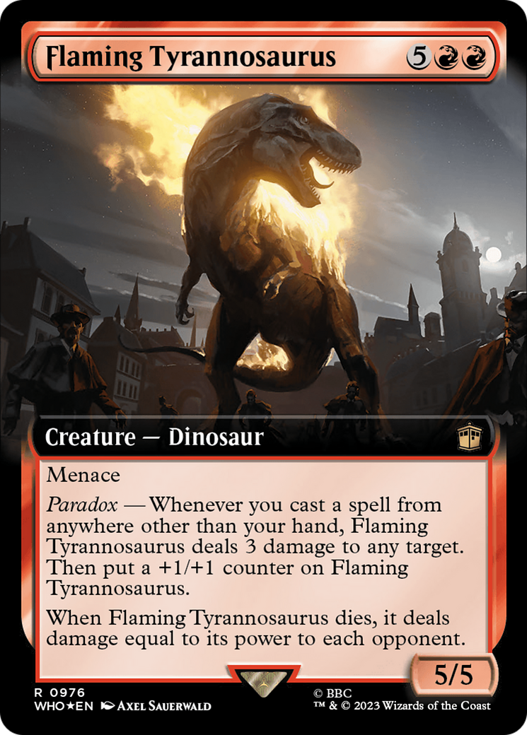 Flaming Tyrannosaurus (Extended Art) (Surge Foil) [Doctor Who] | Total Play