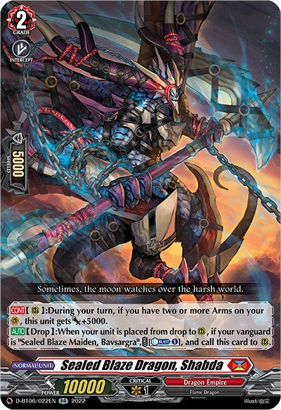 Sealed Blaze Dragon, Shabda (D-BT06/022EN) [Blazing Dragon Reborn] | Total Play