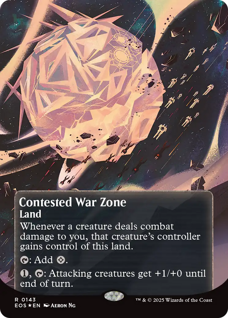 Contested War Zone (0143) (Borderless) (Galaxy Foil) [Edge of Eternities: Stellar Sights] | Total Play