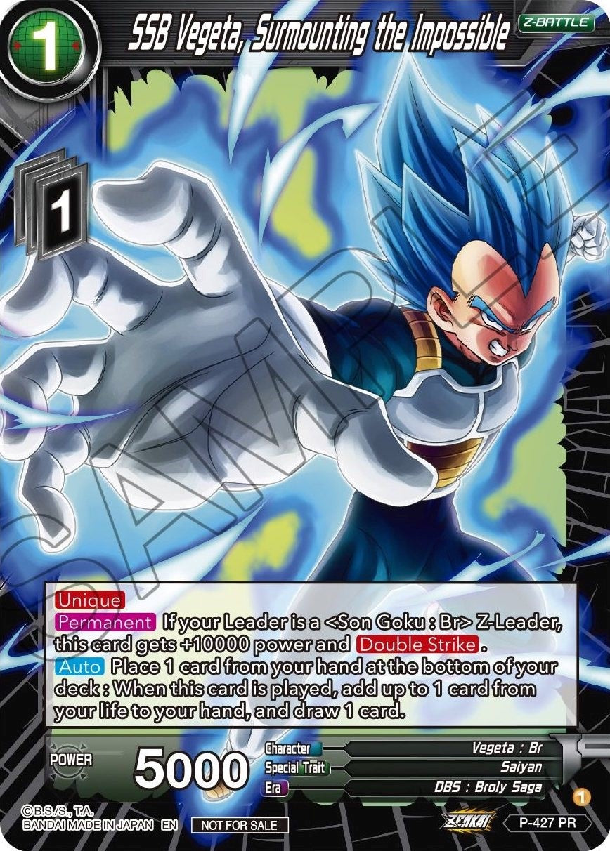 SSB Vegeta, Surmounting the Impossible (P-427) [Promotion Cards] | Total Play