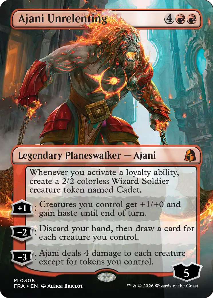 Ajani Unrelenting (Borderless) [Reality Fracture] | Total Play
