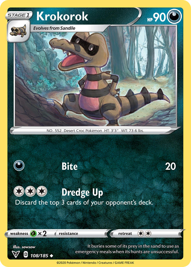 Krokorok (108/185) [Sword & Shield: Vivid Voltage] | Total Play