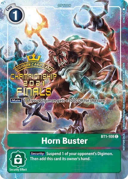 Horn Buster [BT1-108] (2021 Championship Finals Tamer's Evolution Pack) [Release Special Booster Promos] | Total Play