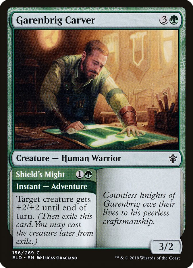 Garenbrig Carver // Shield's Might [Throne of Eldraine] | Total Play