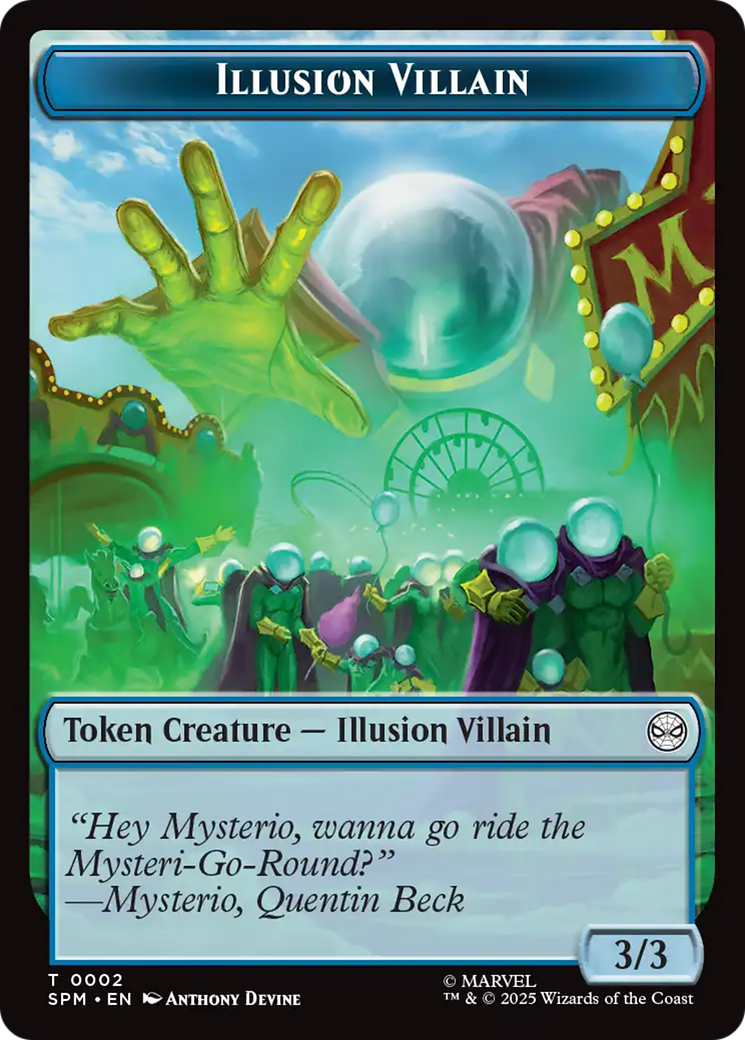 Spider // Illusion Villain Double-Sided Token [Marvel's Spider-Man Tokens] | Total Play
