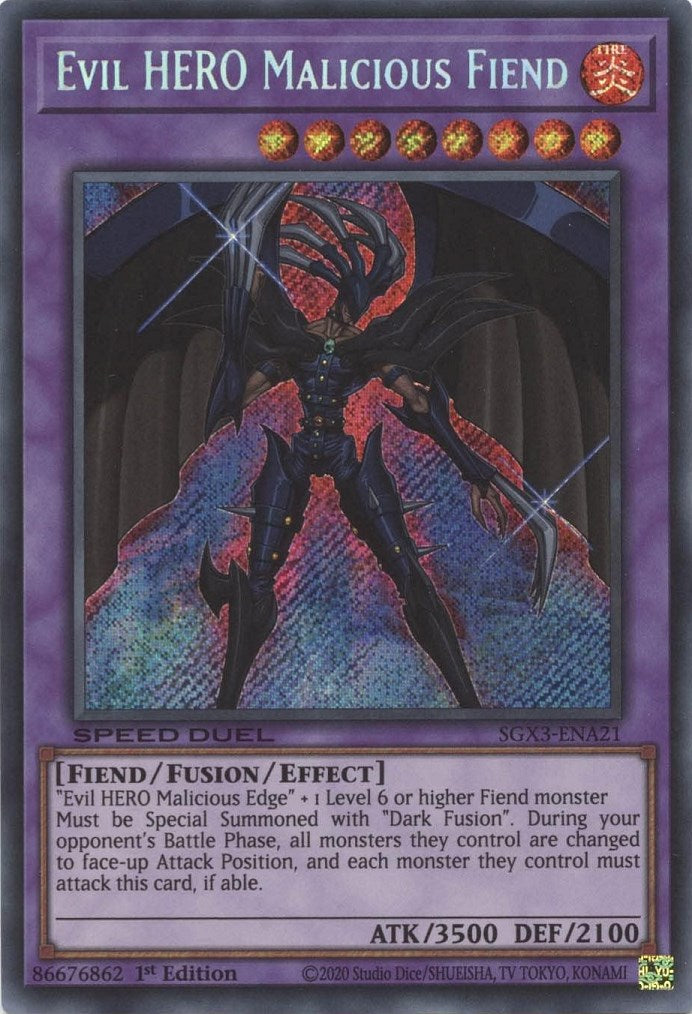 Evil HERO Malicious Fiend [SGX3-ENA21] Secret Rare | Total Play