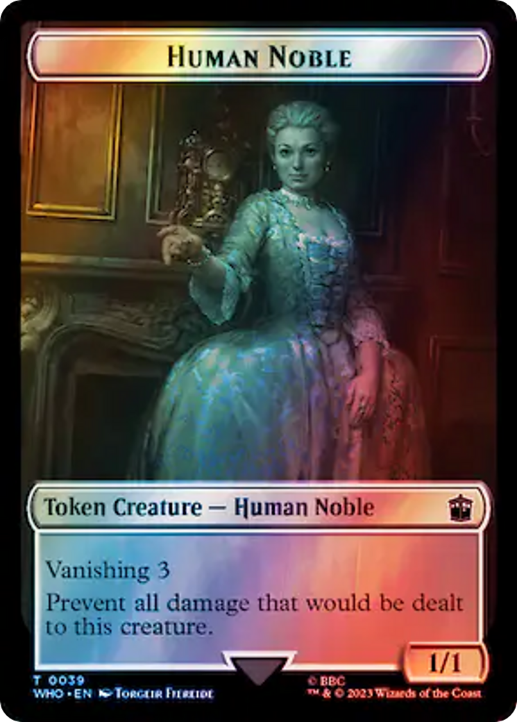 Human Noble // Beast Double-Sided Token (Surge Foil) [Doctor Who Tokens] | Total Play