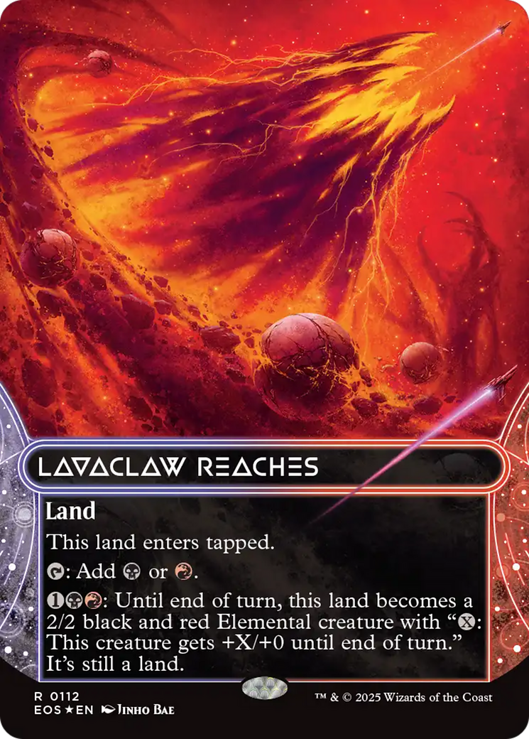 Lavaclaw Reaches (0112) (Borderless) (Galaxy Foil) [Edge of Eternities: Stellar Sights] | Total Play