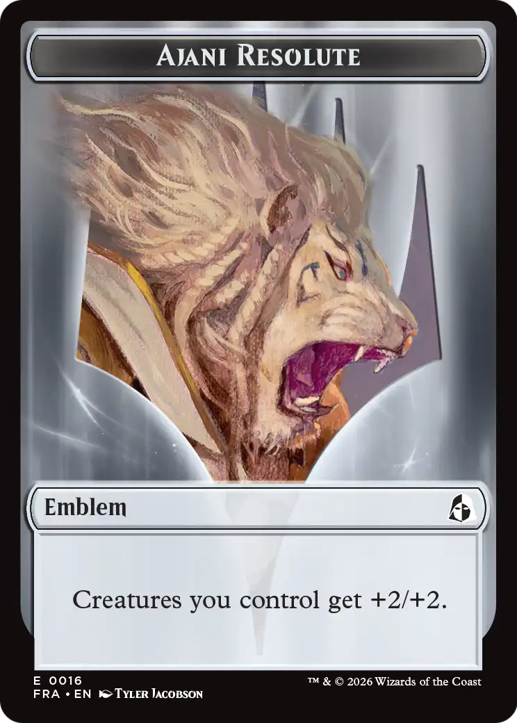 Ajani's Pridemate // Ajani Resolute Double-Sided Token [Reality Fracture Tokens] | Total Play