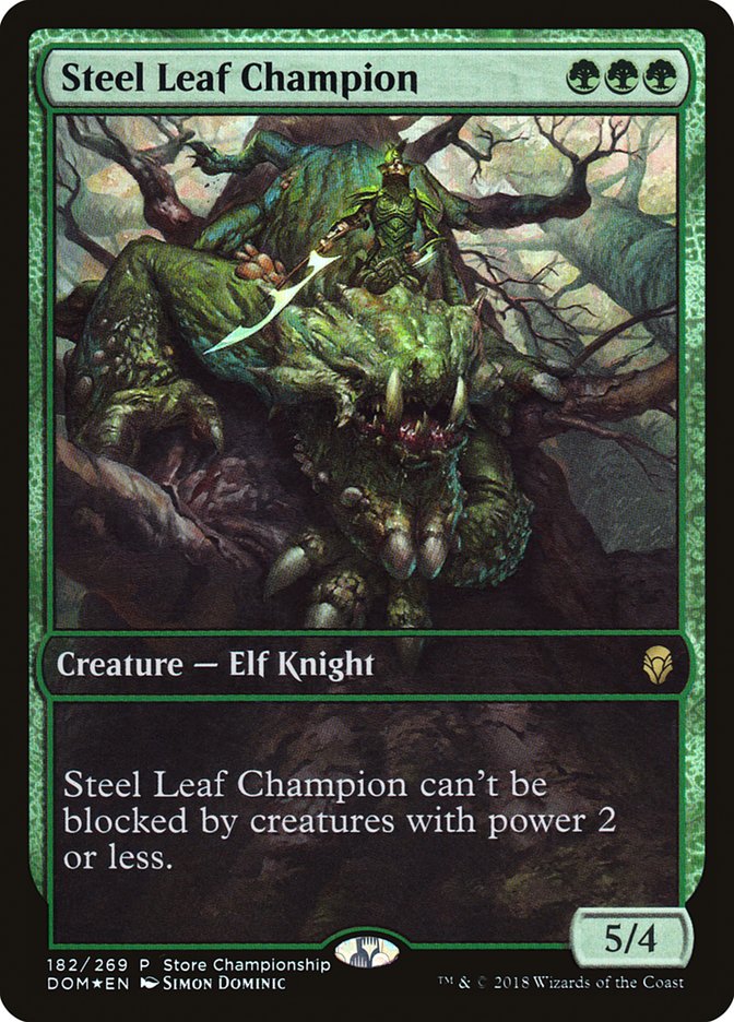 Steel Leaf Champion (Store Championship) (Full Art) [Dominaria Promos] | Total Play