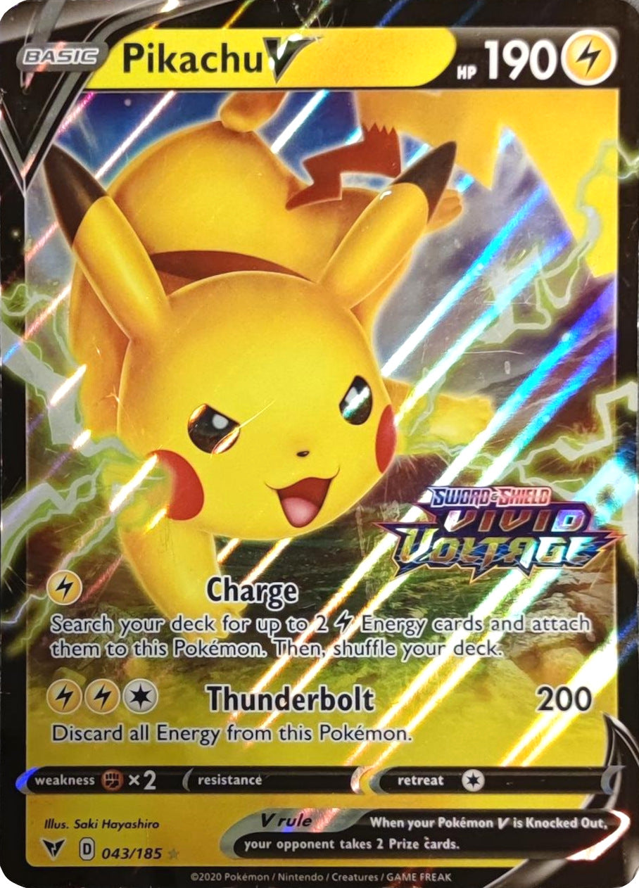 Pikachu V (043/185) (Vivid Voltage Stamp) [Sword & Shield: Vivid Voltage] | Total Play