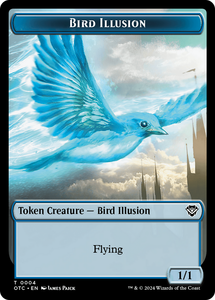 Dragon Elemental // Bird Illusion Double-Sided Token [Outlaws of Thunder Junction Commander Tokens] | Total Play