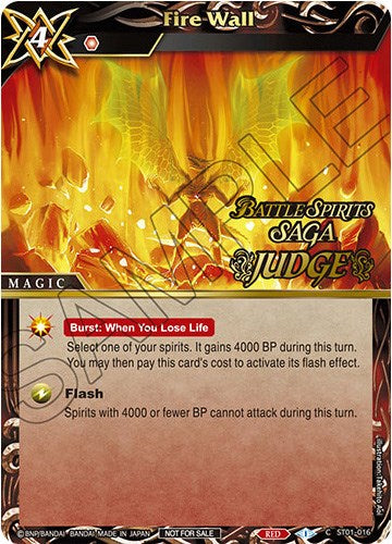 Fire Wall (Judge Pack Vol. 1) (ST01-016) [Battle Spirits Saga Promo Cards] | Total Play