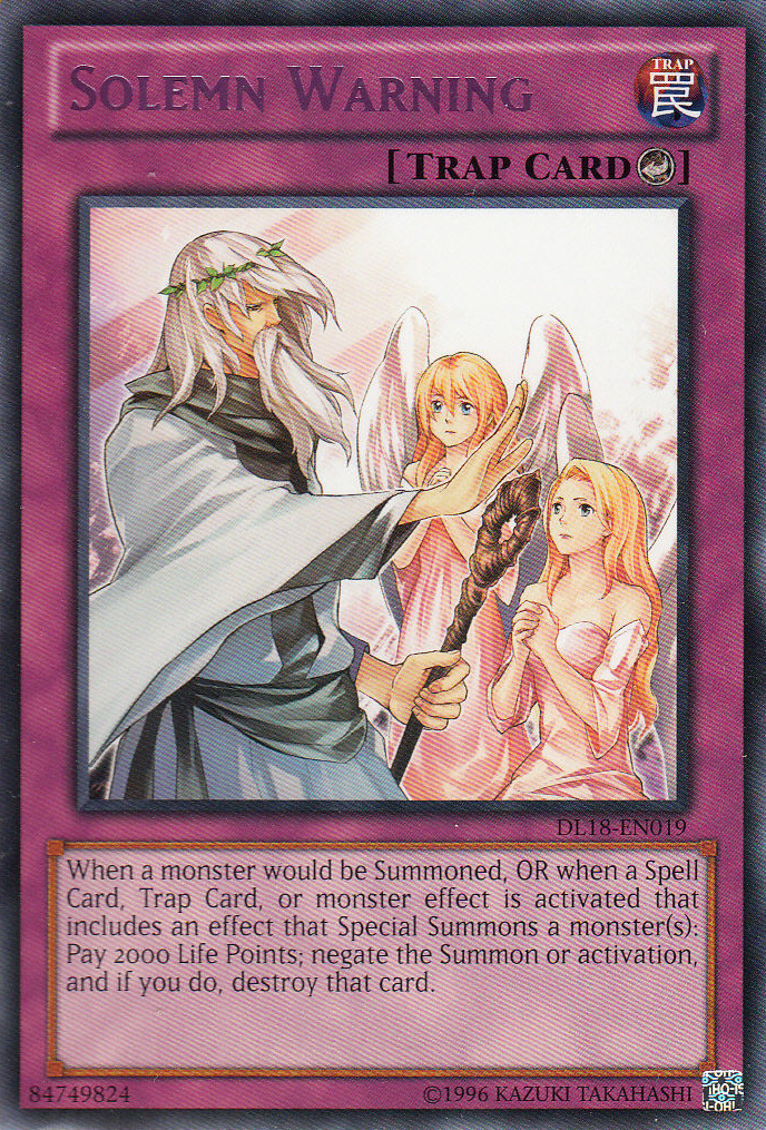 Solemn Warning (Purple) [DL18-EN019] Rare | Total Play