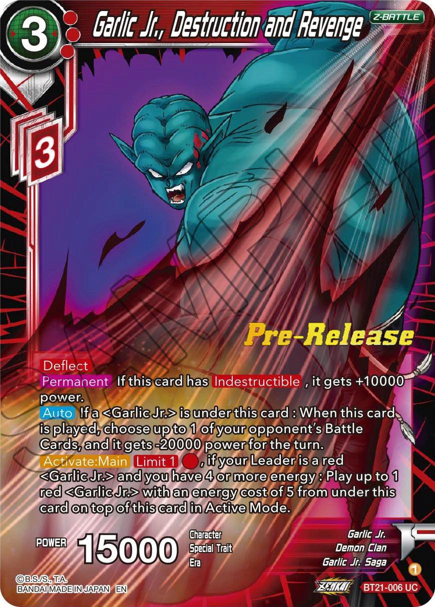 Garlic Jr., Destruction and Revenge (BT21-006) [Wild Resurgence Pre-Release Cards] | Total Play