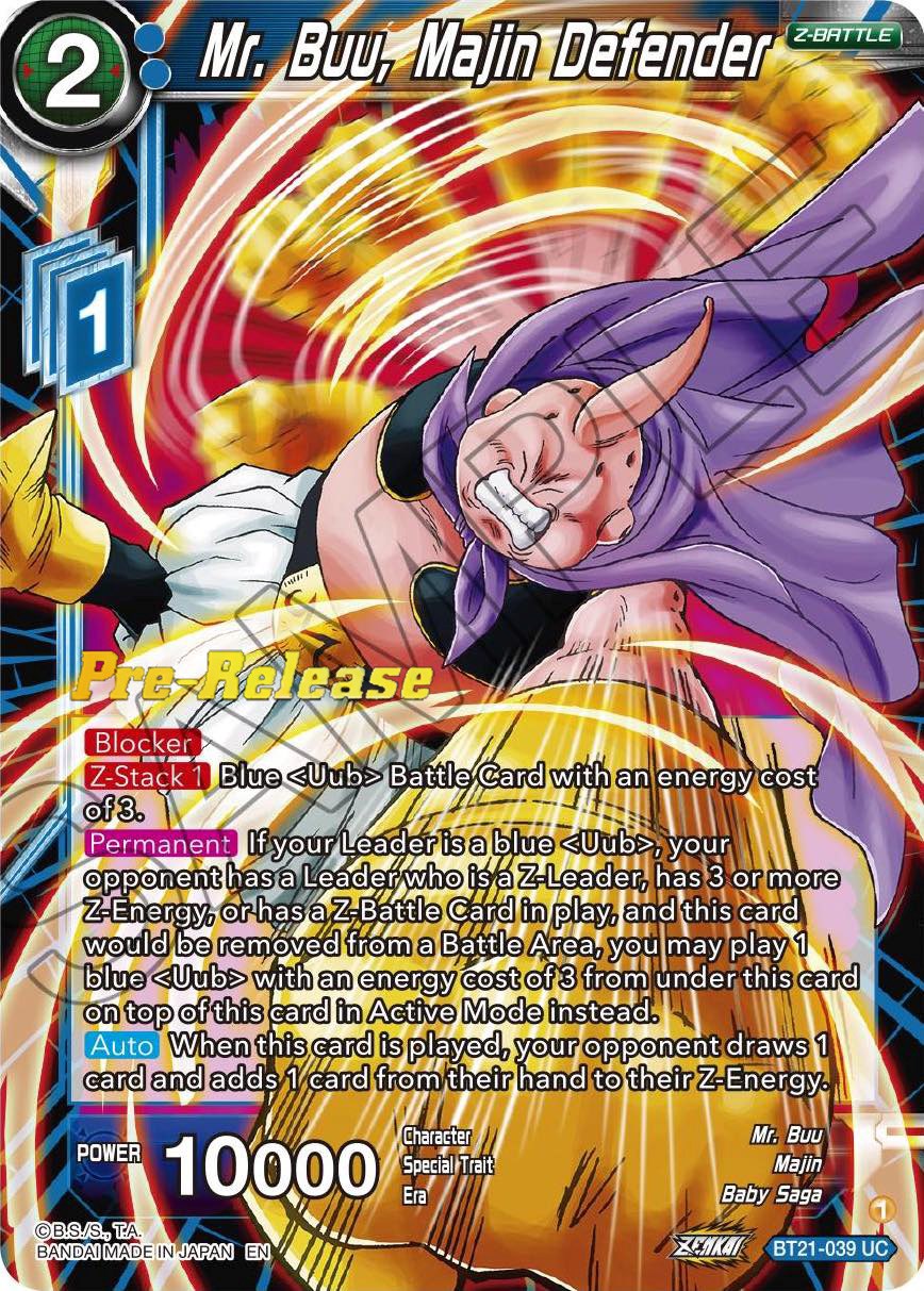 Mr. Buu, Majin Defender (BT21-039) [Wild Resurgence Pre-Release Cards] | Total Play
