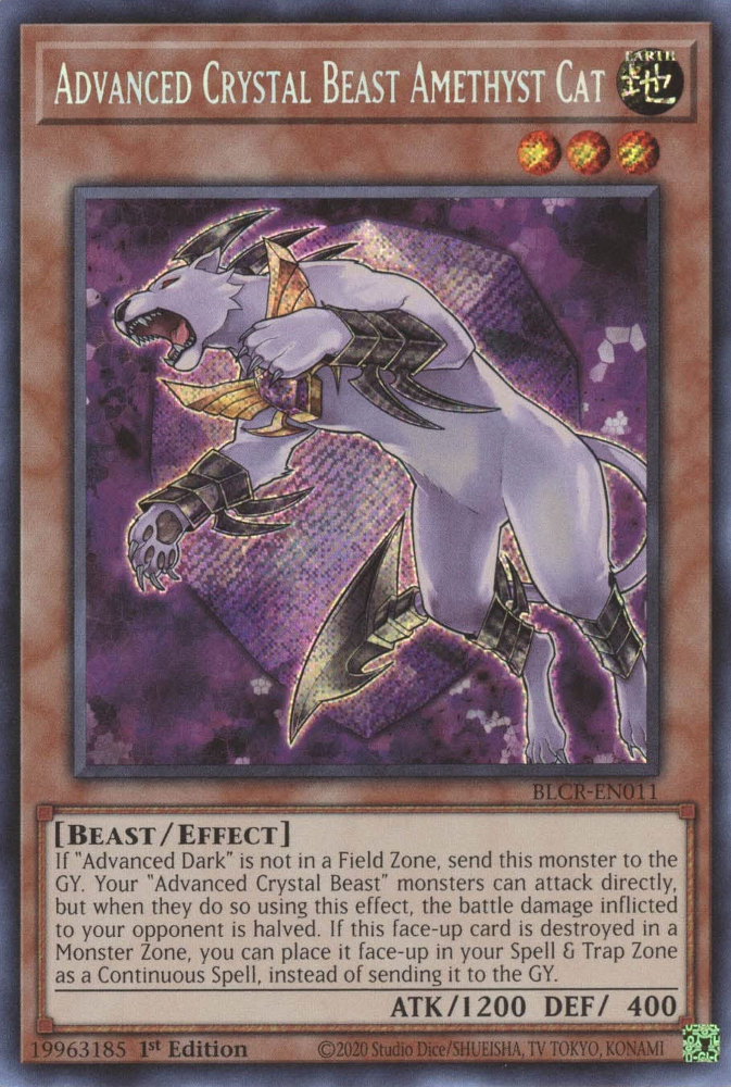 Advanced Crystal Beast Amethyst Cat [BLCR-EN011] Secret Rare | Total Play