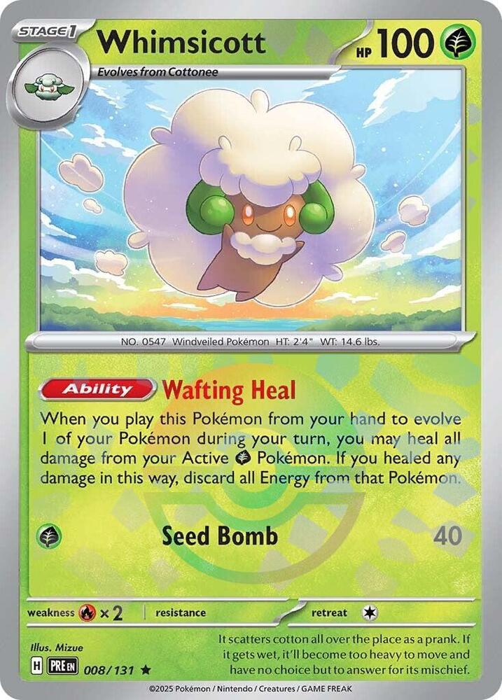 Whimsicott (008/131) (Poke Ball Pattern) [Scarlet & Violet: Prismatic Evolutions] | Total Play