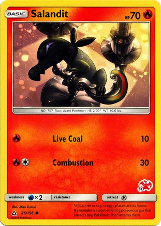 Salandit (25/156) (Charizard Stamp #31) [Battle Academy 2020] | Total Play