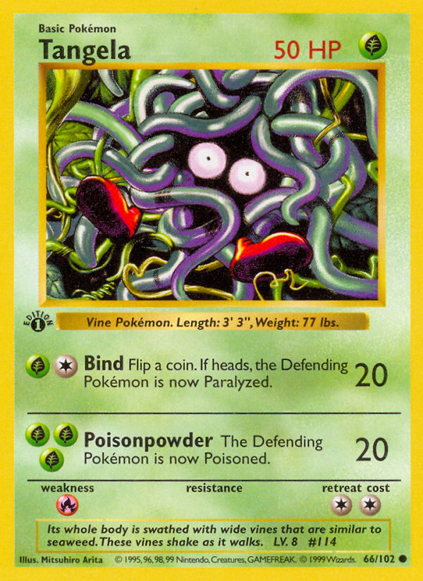 Tangela (66/102) (Shadowless) [Base Set 1st Edition] | Total Play