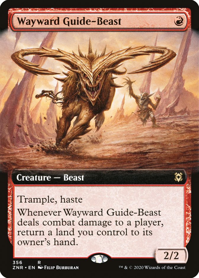 Wayward Guide-Beast (Extended Art) [Zendikar Rising] | Total Play