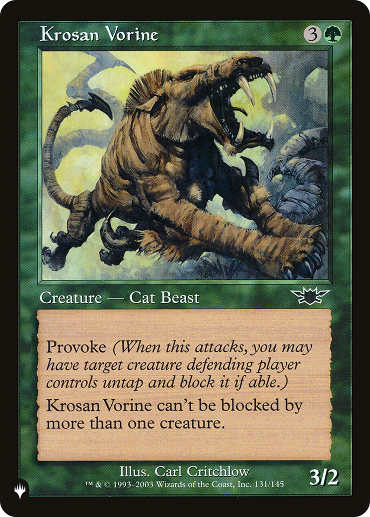 Krosan Vorine [The List Reprints] | Total Play