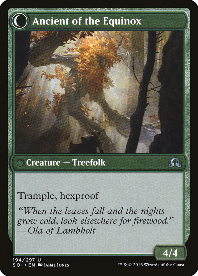 Autumnal Gloom // Ancient of the Equinox [Shadows over Innistrad] | Total Play