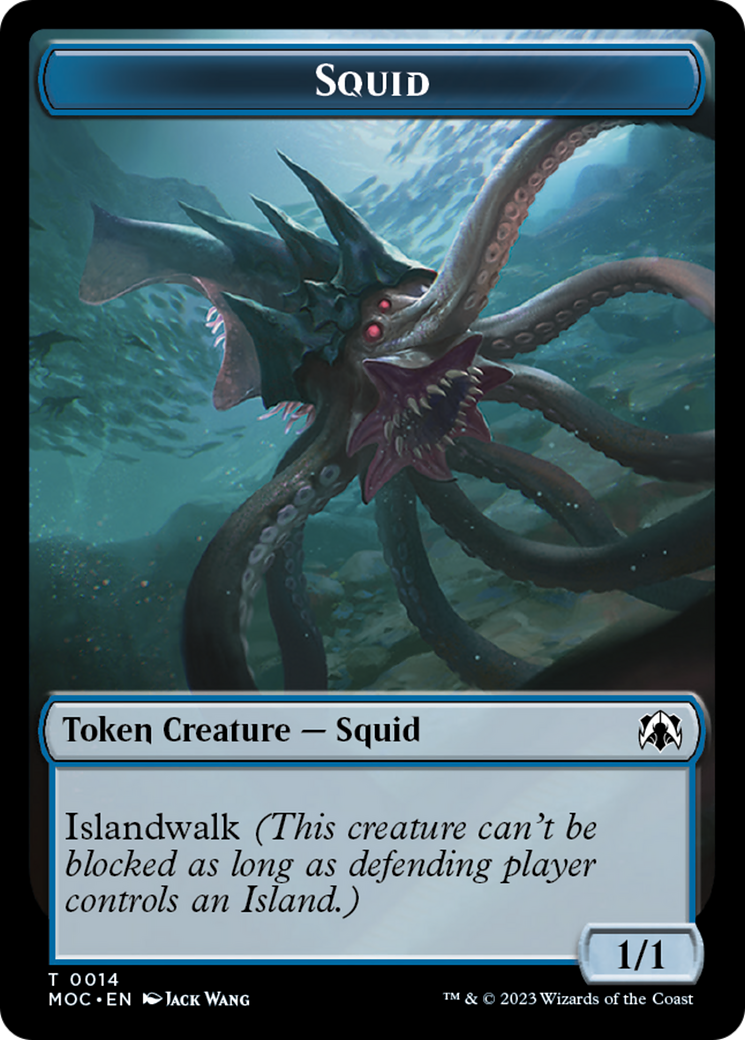 Squid // Human (26) Double-Sided Token [March of the Machine Commander Tokens] | Total Play