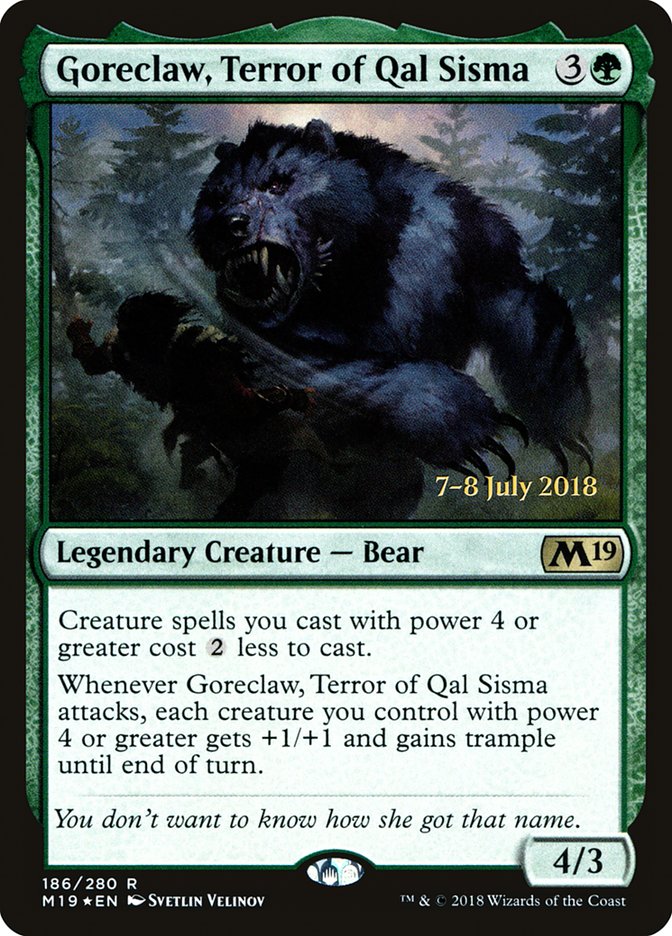 Goreclaw, Terror of Qal Sisma [Core Set 2019 Prerelease Promos] | Total Play
