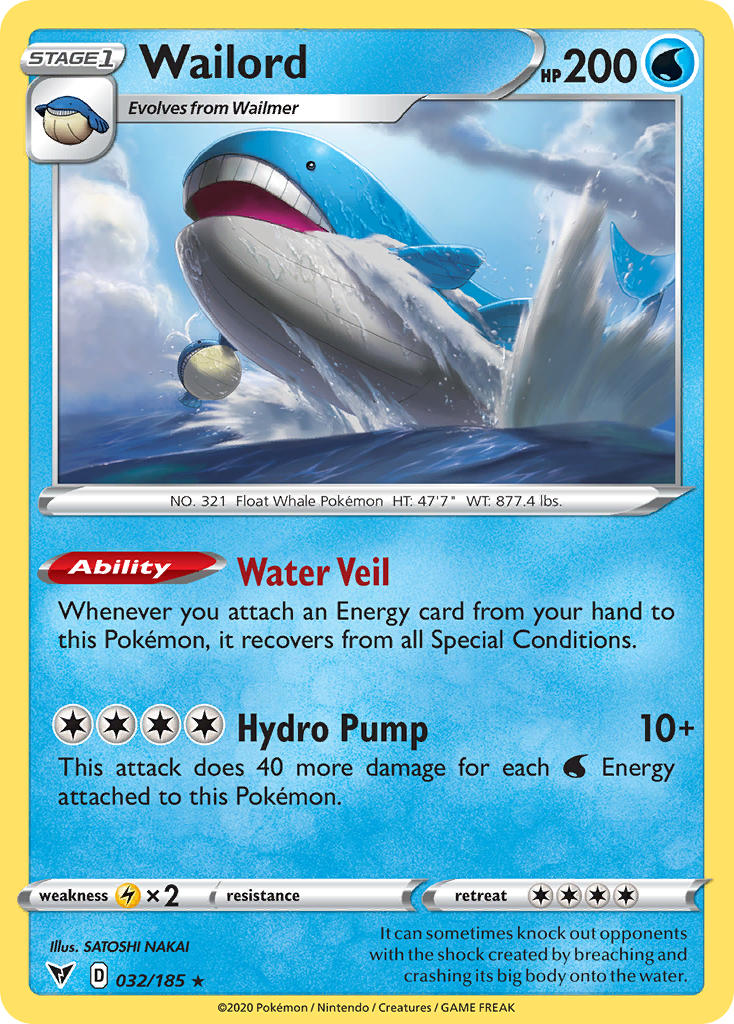 Wailord (032/185) [Sword & Shield: Vivid Voltage] | Total Play