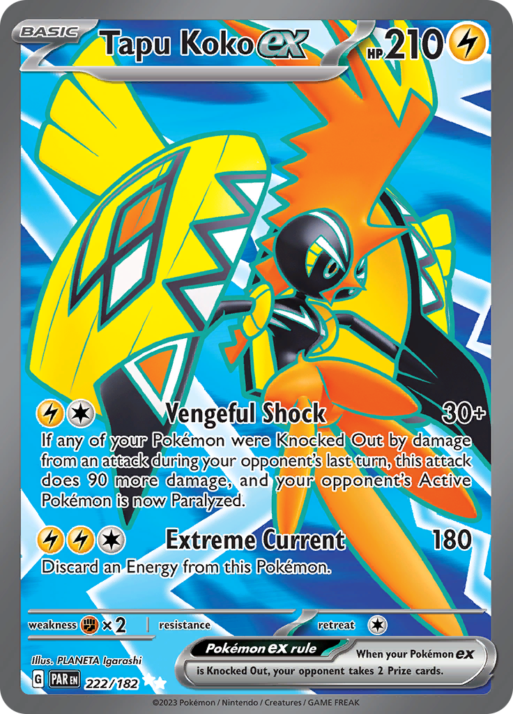 Tapu Koko ex (222/182) [Scarlet & Violet: Paradox Rift] | Total Play