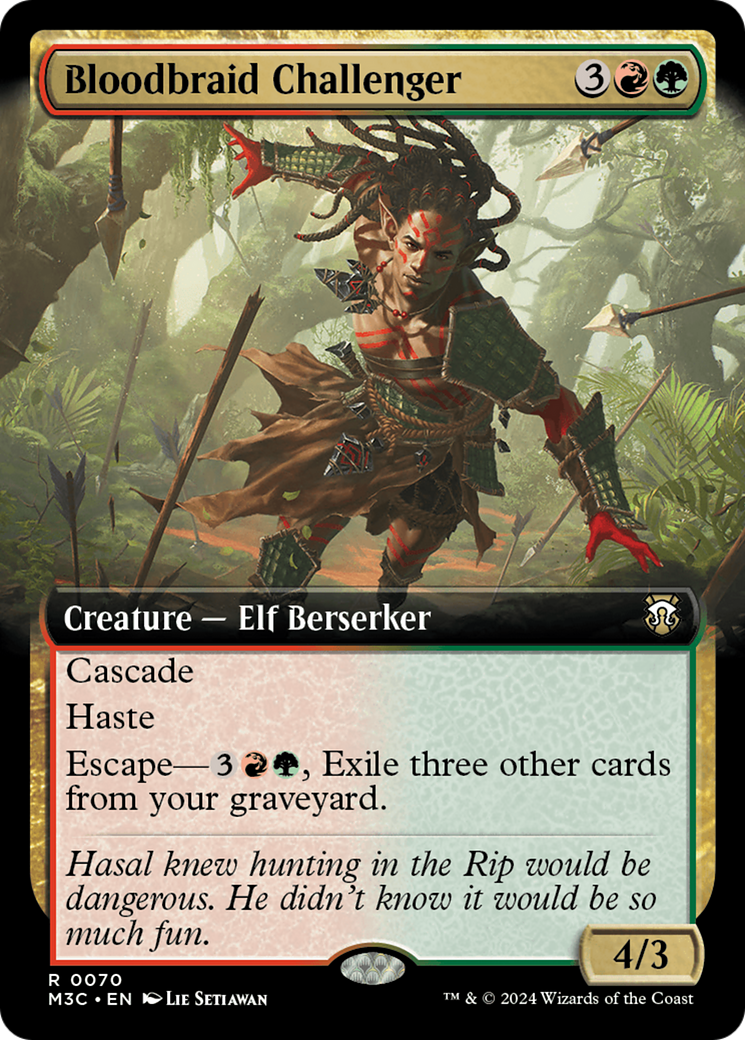 Bloodbraid Challenger (Extended Art) (Ripple Foil) [Modern Horizons 3 Commander] | Total Play