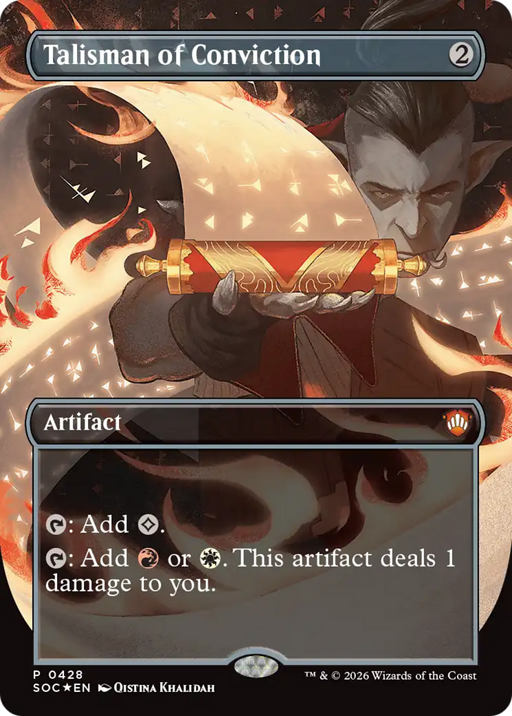 Talisman of Conviction (Borderless) [Secrets of Strixhaven Commander] | Total Play