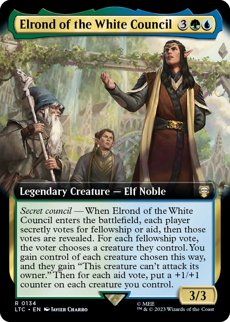 Elrond of the White Council (Extended Art) [The Lord of the Rings: Tales of Middle-Earth Commander] | Total Play