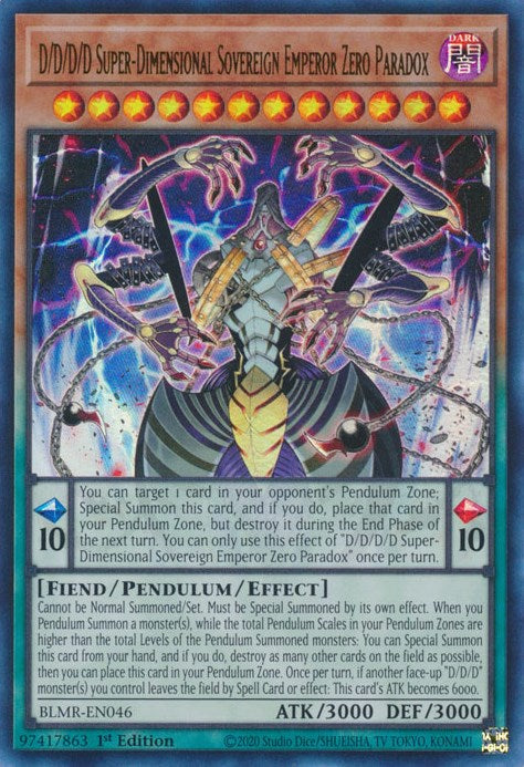 D/D/D/D Super-Dimensional Sovereign Emperor Zero Paradox [BLMR-EN046] Ultra Rare | Total Play