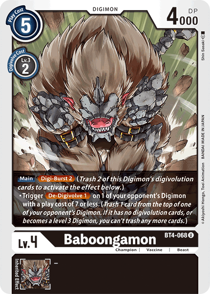 Baboongamon [BT4-068] [Great Legend] | Total Play