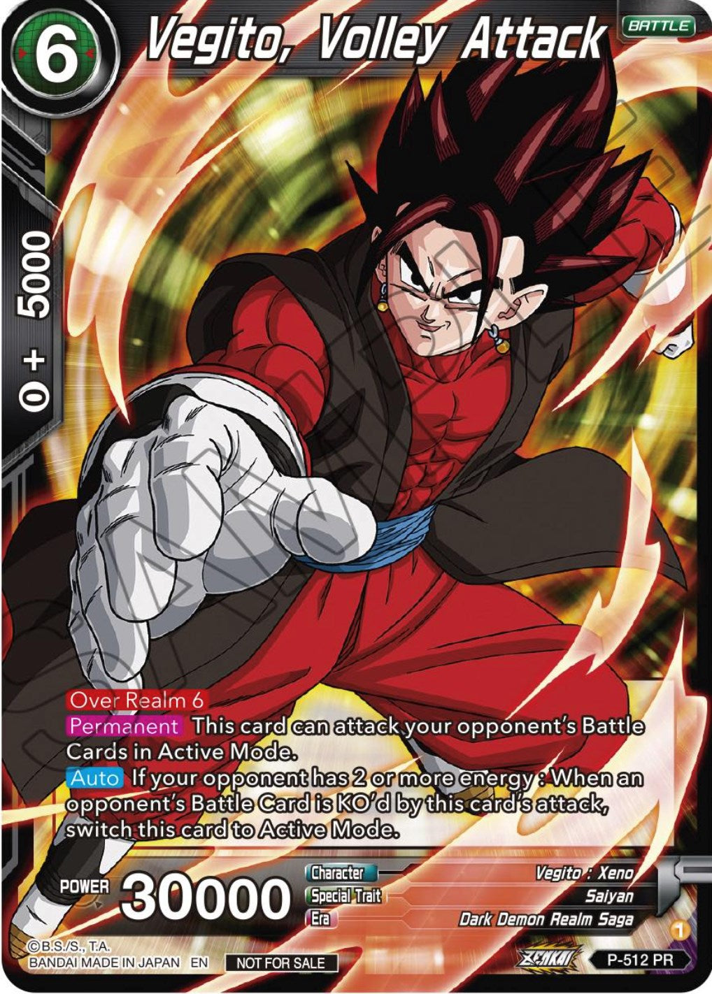 Vegito, Volley Attack (Zenkai Series Tournament Pack Vol.4) (P-512) [Tournament Promotion Cards] | Total Play