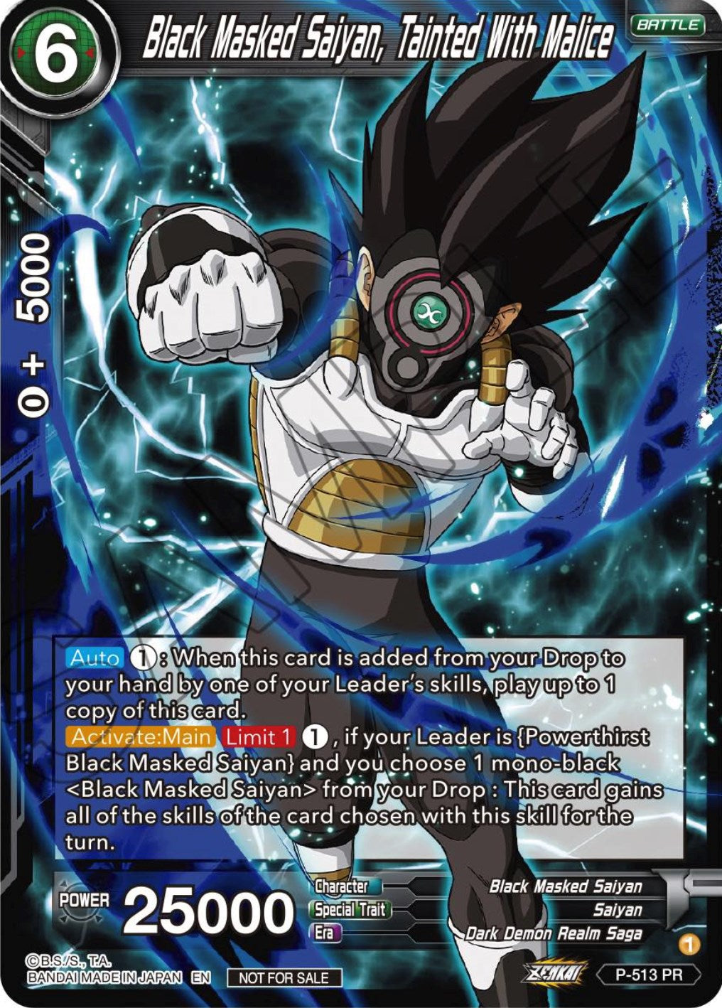 Black Masked Saiyan, Tainted With Malice (Zenkai Series Tournament Pack Vol.4) (P-513) [Tournament Promotion Cards] | Total Play